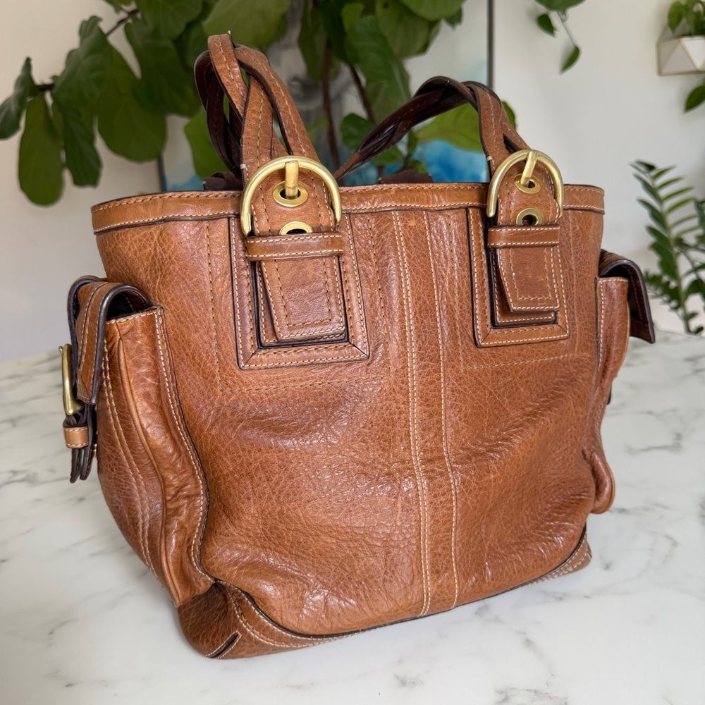 Coach Vintage Y2K Soho Mia Braided Strap Leather Shoulder Tote Bag Tobacco 10049 - Picture 16 of 16